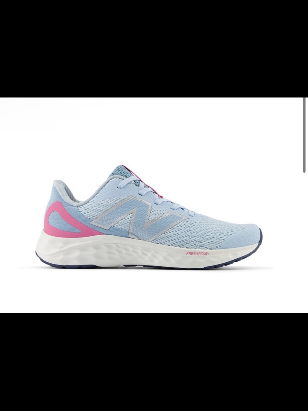 New Balance Women's Light Blue Running Sneakers with Pink Accents